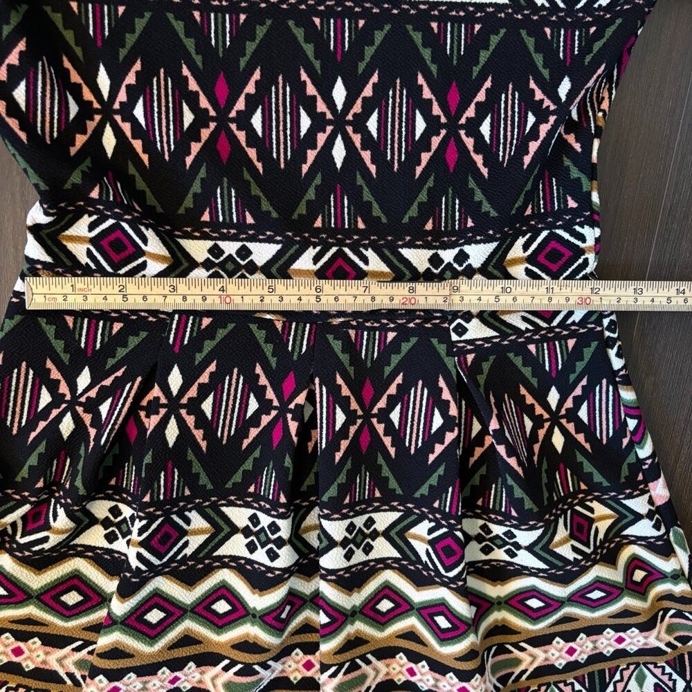 Alya Tribal Print Fit & Flare Mini Dress, Size Small – Boho Festival Style - Picture 10 of 12